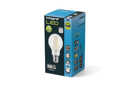 OMNI FILAMENT GLS BULB B22 806LM 7.3W 4000K DIMMABLE 320 BEAM CLEAR FULL GLASS INTEGRAL - ILGLSB22DE139