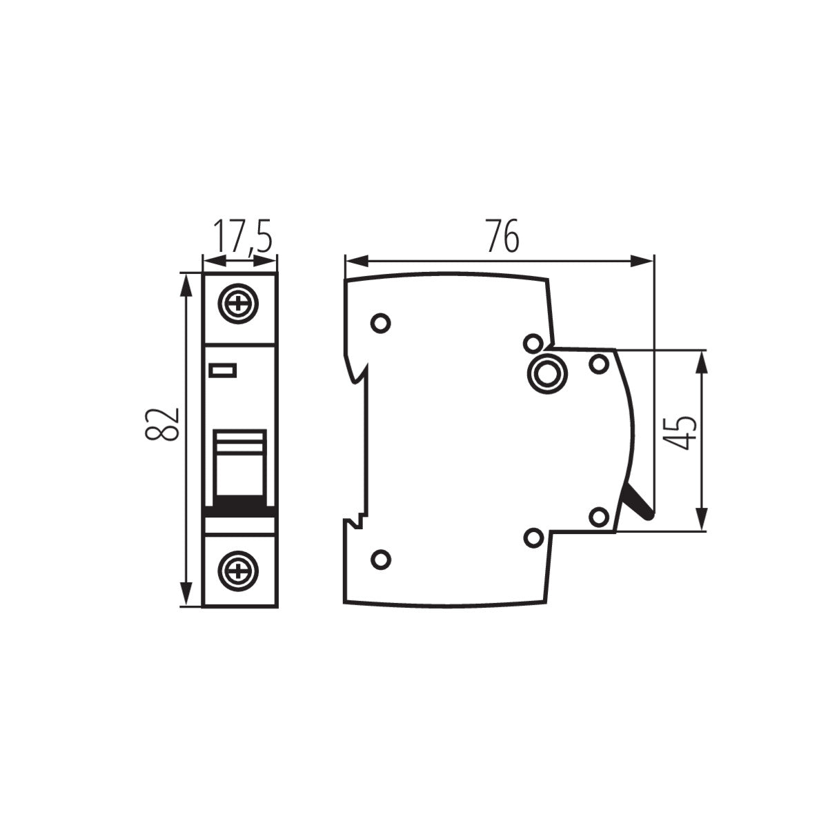 Overcurrent circuit breaker, 1P KMB6