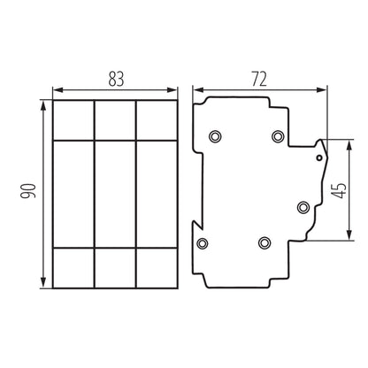 TH35 rail-mounted fuse switch, D02 KSF