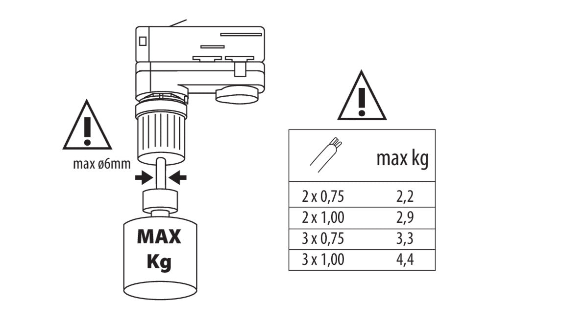 Accessory for electrical supply track systems TEAR N PADAPTOR