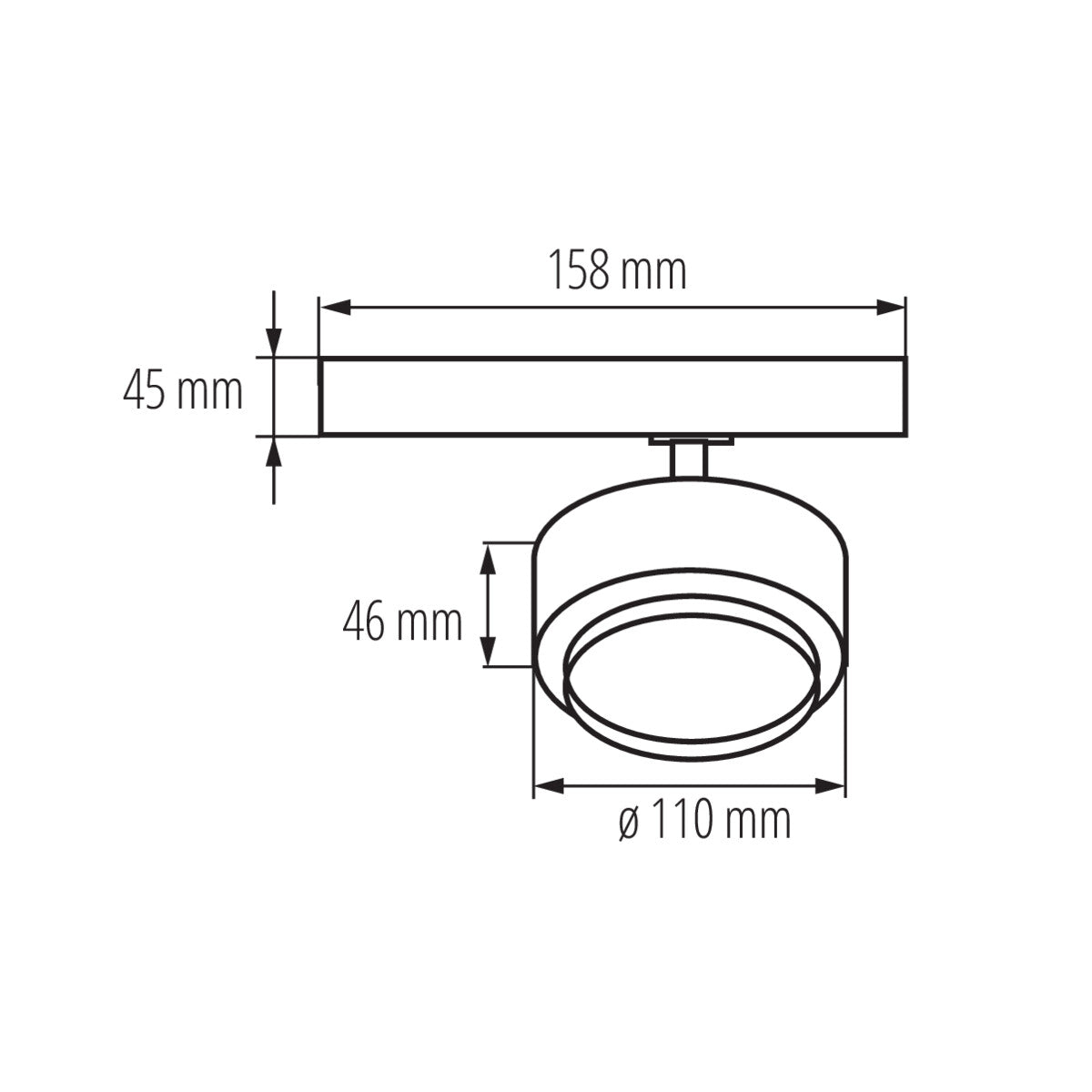 Rail-mounted projector BTL LED