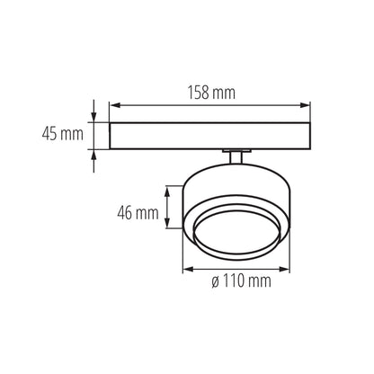 Rail-mounted projector BTL LED