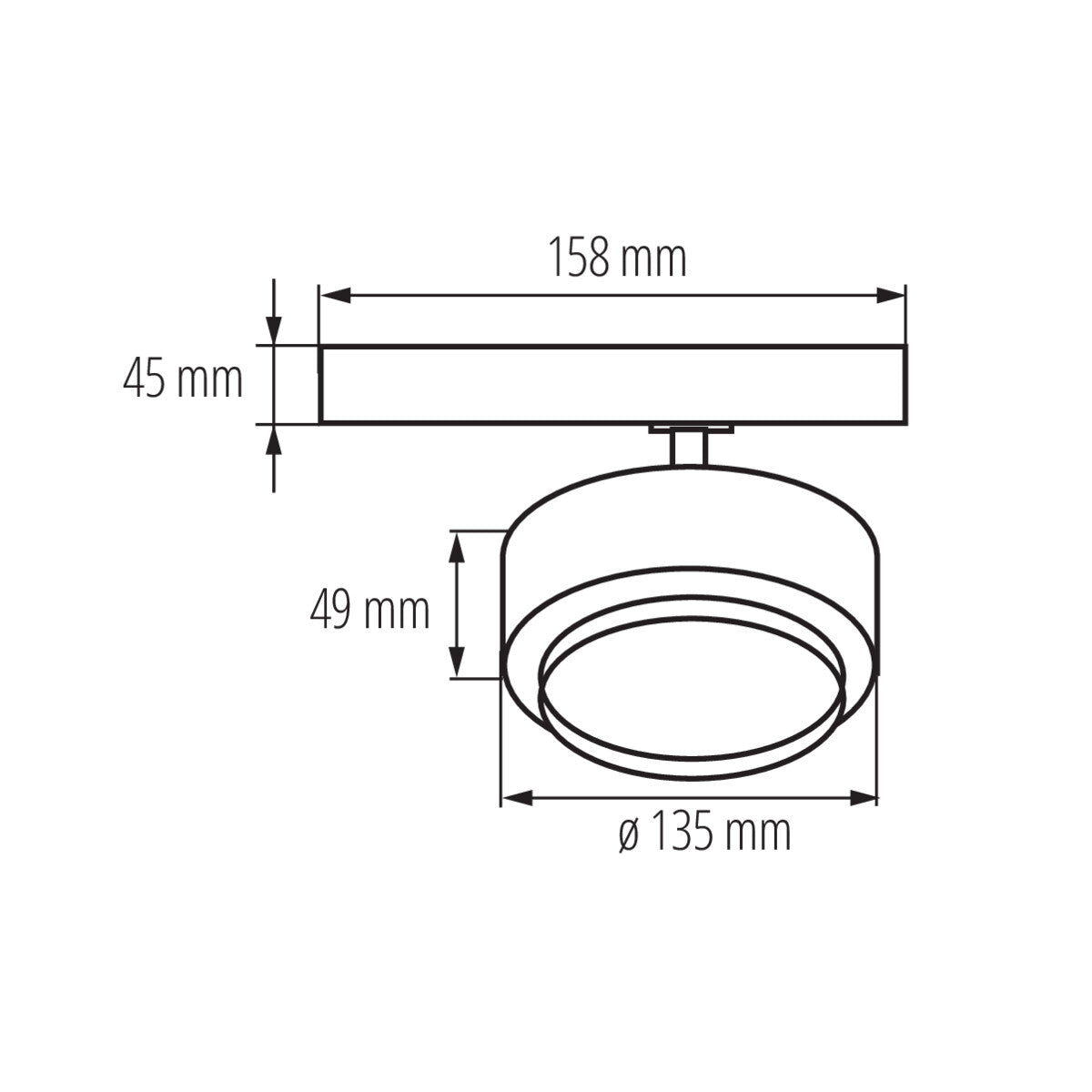 Rail-mounted projector BTL LED