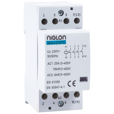 Contactor, 4P 2 Module NO AC1