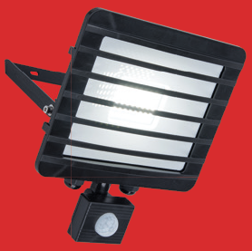 Floodlight, TEC30 PIR LED 5000K IP54, c/w Louvre