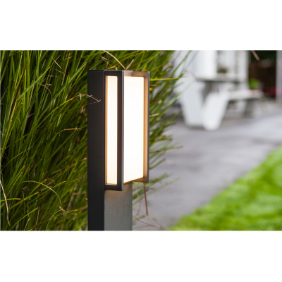 Bollard, Qubo 3000K LED Post IP54, c/w Opal Polycarbonate Diffuser