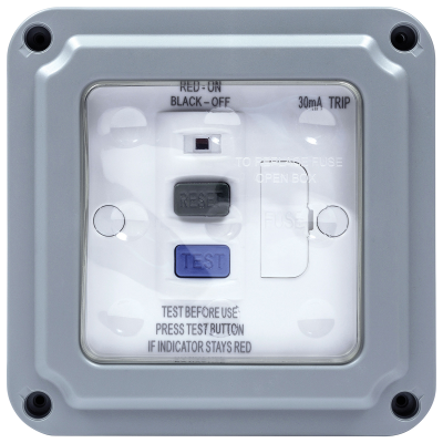 Hurricane - Connection Unit, 1 Gang Latching RCD IP66