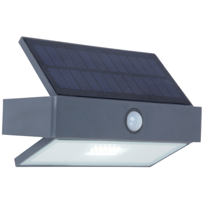 Wall Light, Arrow Solar Wall Light 5000K, IP44 Clear Glass Diffuser