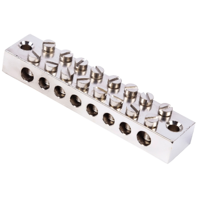 Earth Terminal, 8 Way DP, c/w Cheese Head Screws