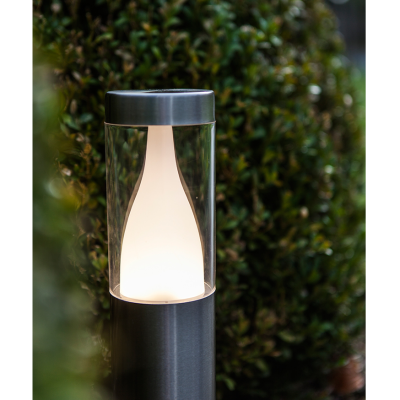 Bollard, Virgo 3000K LED Post IP44, c/w Clear Polycarbonate Diffuser