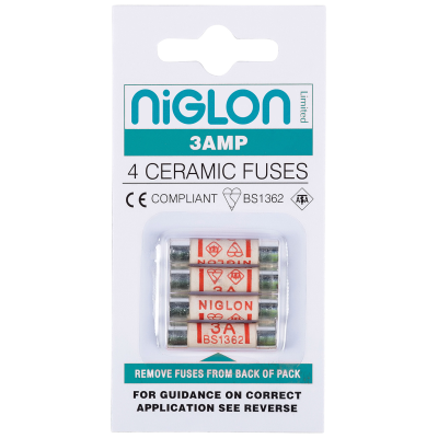 Fuse, BS1362 Miniature Ceramic Cartridge, Blister=4