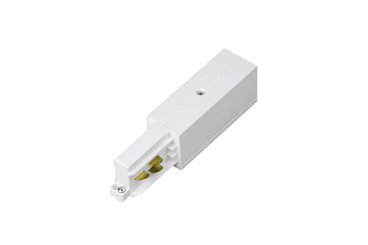 WHITE LIVE END FEED FOR STANDARD-RECESSED-TRIMLESS STUCCHI 3 CIRCUIT 230V ONETRACK POLARITY RIGHT EARTHING LEFT - ILTRA005