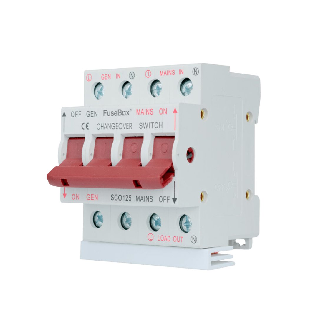 Fusebox 125A CHANGEOVER SWITCH (1P+N) + BUSBAR SCO125SWB