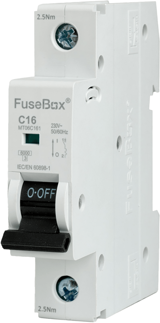 Fusebox 16A *C CURVE MCB 6kA 1P MT06C161