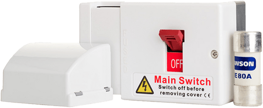 Fusebox 80A FUSED SW 1P+N (SHROUD+ ME80 FUSE) FMS080