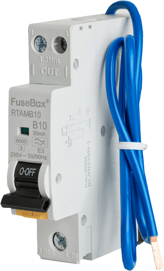 Fusebox MINI 10A B RCBO 1P+N (SW) 30mA 6kA TYPE A (Purchased in multiples of 10) RTAMB10