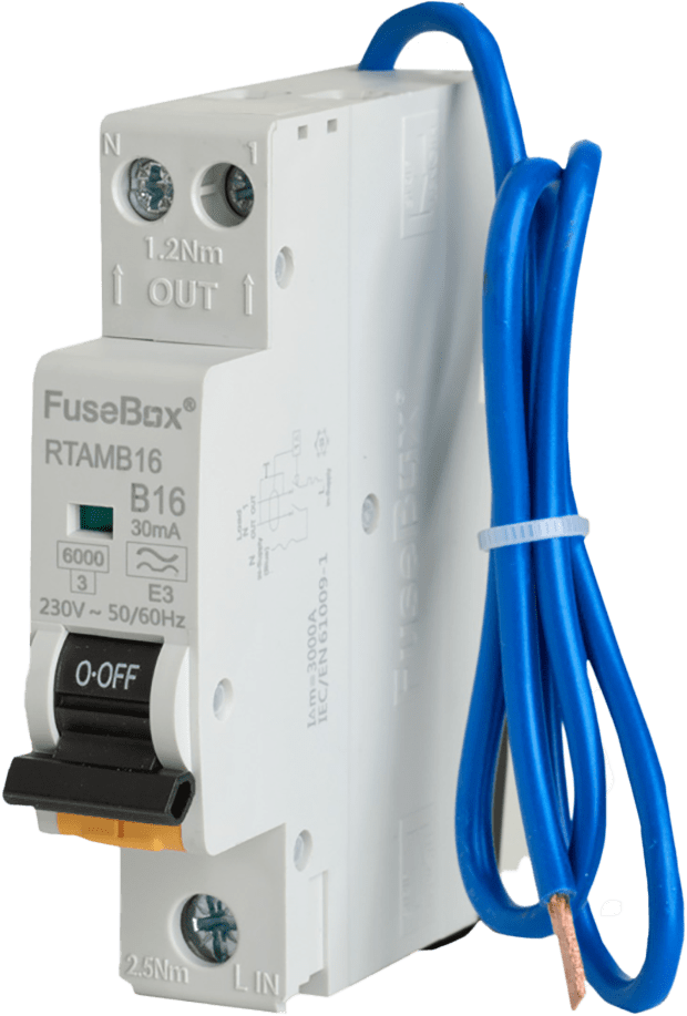 Fusebox MINI 16A B RCBO 1P+N (SW) 30mA 6kA TYPE A (Purchased in multiples of 10) RTAMB16