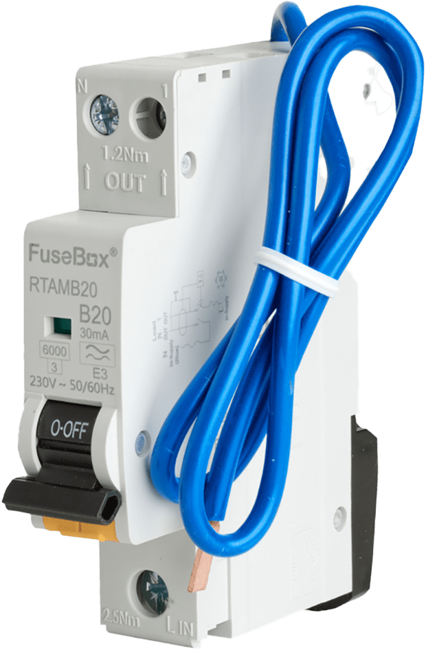 Fusebox MINI 20A B RCBO 1P+N (SW) 30mA 6kA TYPE A (Purchased in multiples of 10) RTAMB20