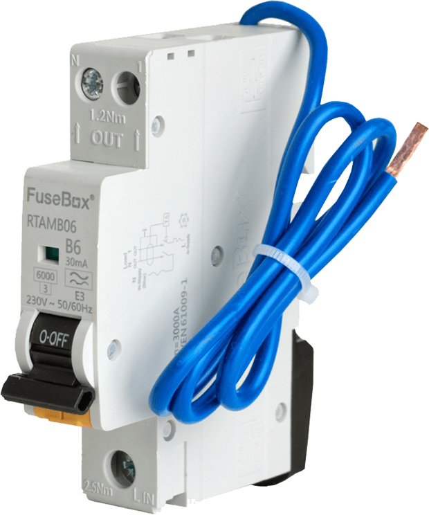 Fusebox MINI 6A B RCBO 1P+N (SW) 30mA 6kA TYPE A (Purchased in multiples of 10) RTAMB06