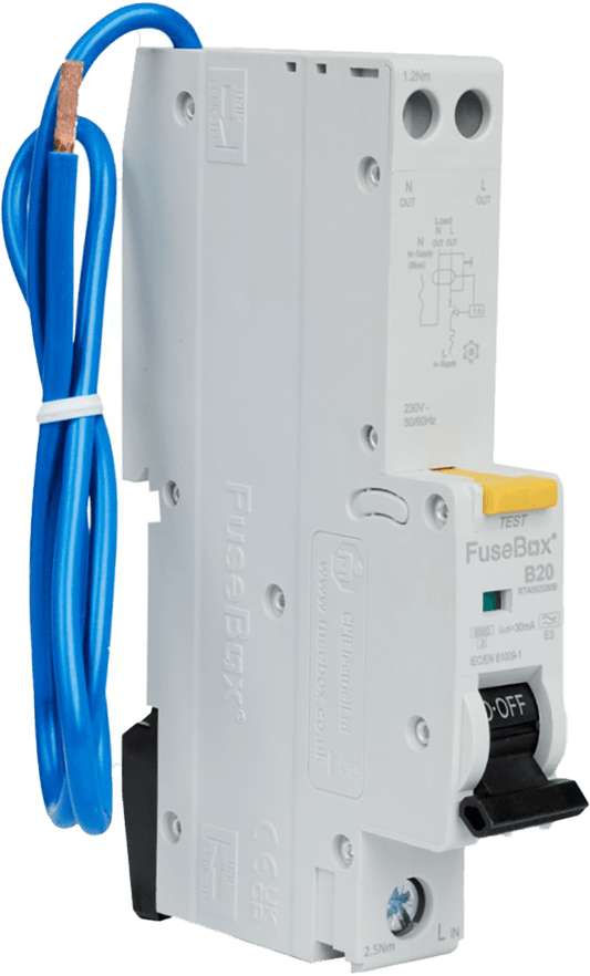 Fusebox TYPE A 20A 30mA B CURVE RCBO RTA062030B