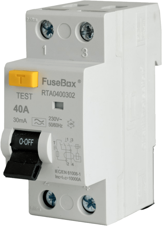 Fusebox *TYPE A 40A 30mA 2P RCD RTA400302