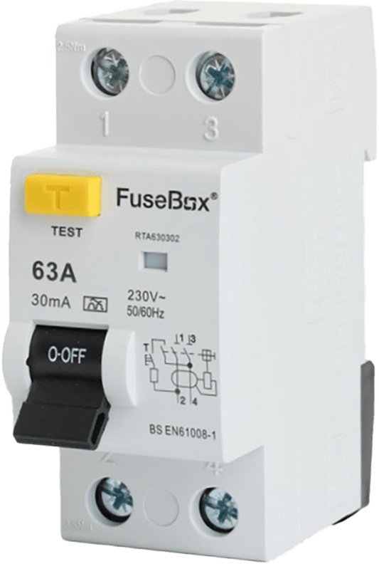 Fusebox *TYPE A 63A 30mA 2P RCD RTA630302