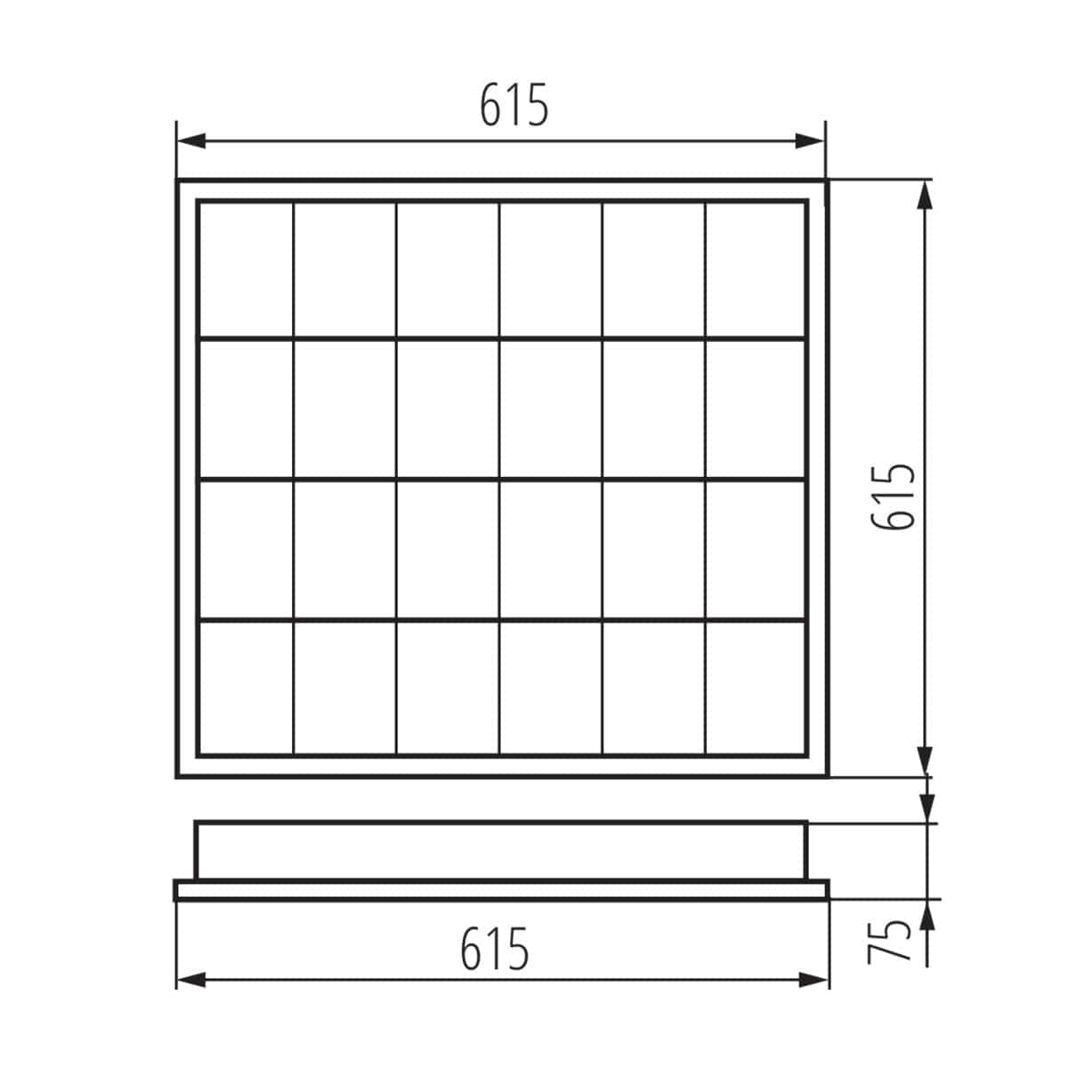 Kanlux Ceiling louver fitting NOTUS 19731