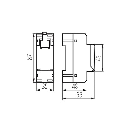 Kanlux Electronic control clock for TH35 rail JVT3 18721