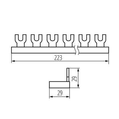 Kanlux Fork comb rail, copper KBB 24211