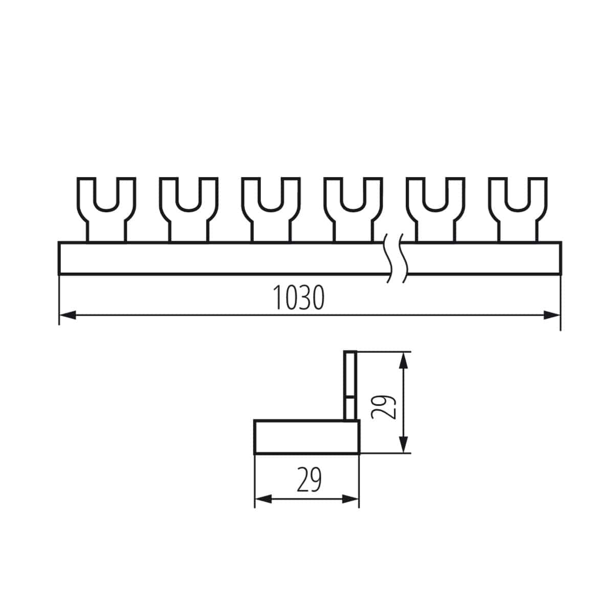 Kanlux Fork comb rail, copper KBB 24215