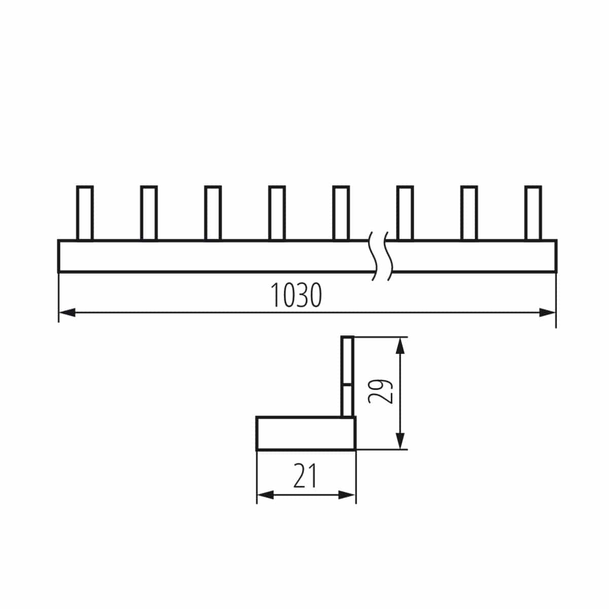 Kanlux Pin comb rail, copper KBB 24219