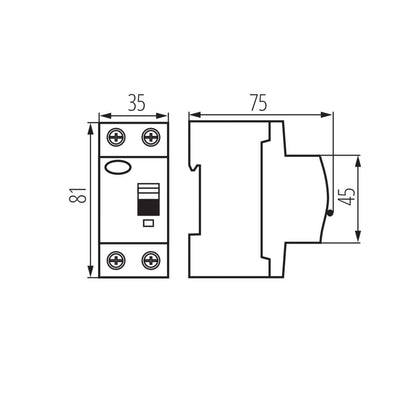 Kanlux Residual-current circuit breaker, 2P KRD6-2 23195