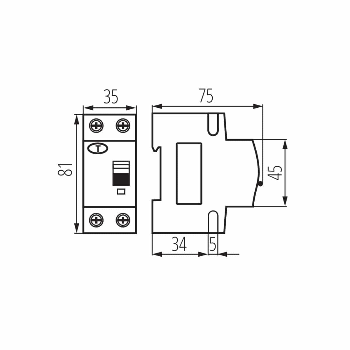 Kanlux Residual-current circuit breaker with overcurrent module, 6kA, 2P KRO6 23217