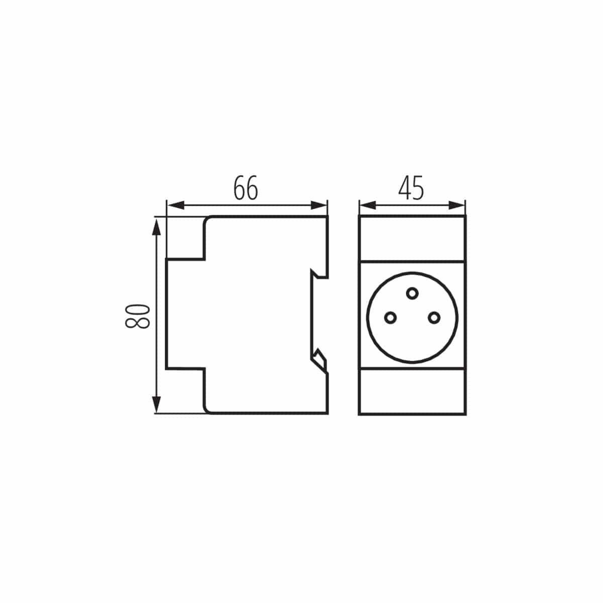 Kanlux TH35 rail-mounted plug-in socket KMFS 19490