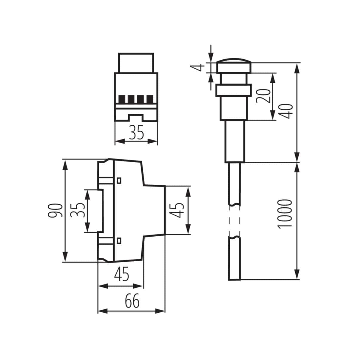 Kanlux TH35 rail-mounted twilight sensor AZ-10A 22370